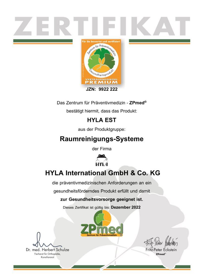 Hyla Zertifikat