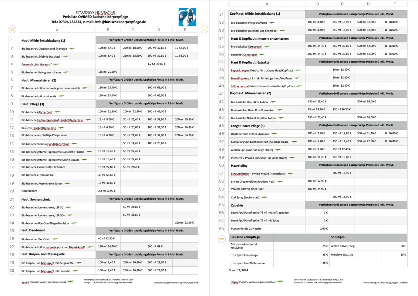 Preisliste Basenshop